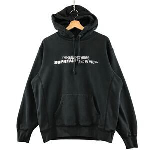 SUPREME World Is Yours Hooded Sweatshirt Logo Embroidered Small‎